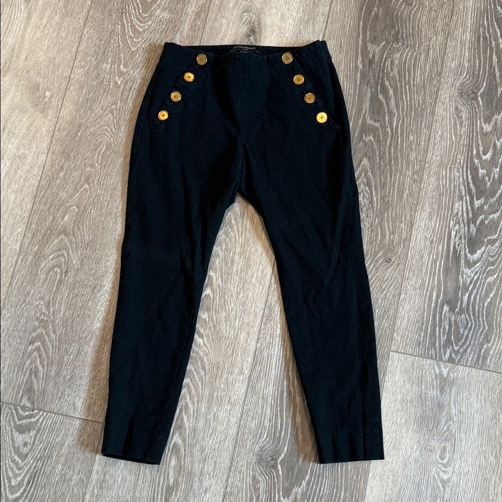 Banana Republic Black Trousers with Gold Accents